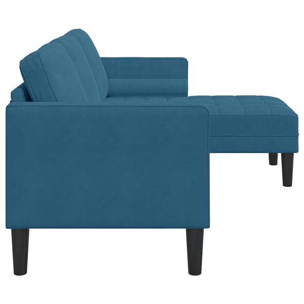 Grote foto vidaxl l vormige bank blauw 173x131x67 cm velvet huis en inrichting bankstellen