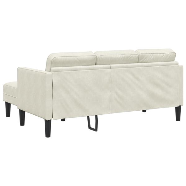 Grote foto vidaxl l vormige bank cr me 173x131x67 cm velvet huis en inrichting bankstellen