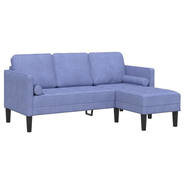 Grote foto vidaxl bank 3 zits l vormig 160 cm stof jeansblauw huis en inrichting bankstellen