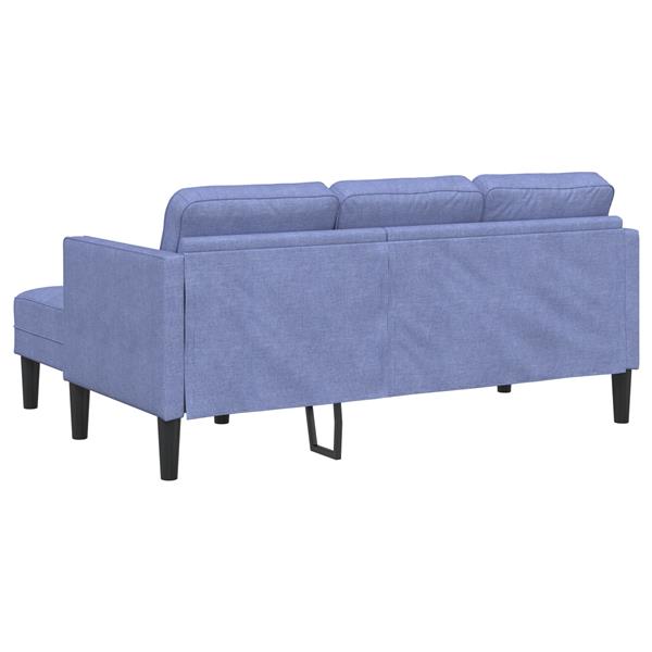 Grote foto vidaxl bank 3 zits l vormig 160 cm stof jeansblauw huis en inrichting bankstellen