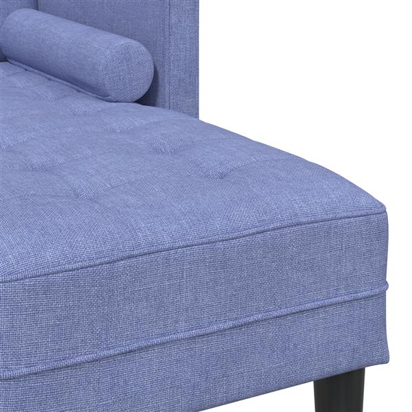 Grote foto vidaxl bank 3 zits l vormig 160 cm stof jeansblauw huis en inrichting bankstellen