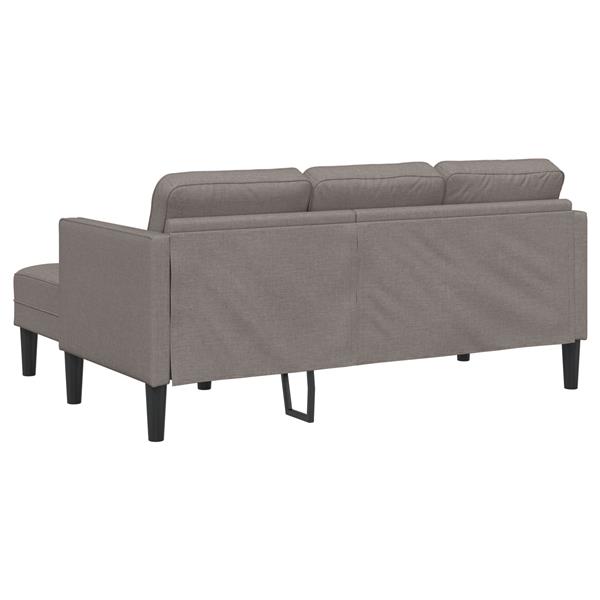 Grote foto vidaxl bank 3 zits l vormig 160 cm stof taupe huis en inrichting bankstellen
