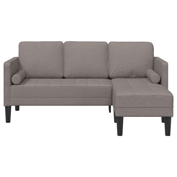 Grote foto vidaxl bank 3 zits l vormig 160 cm stof taupe huis en inrichting bankstellen