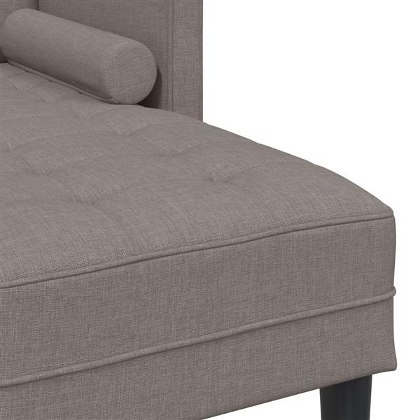 Grote foto vidaxl bank 3 zits l vormig 160 cm stof taupe huis en inrichting bankstellen