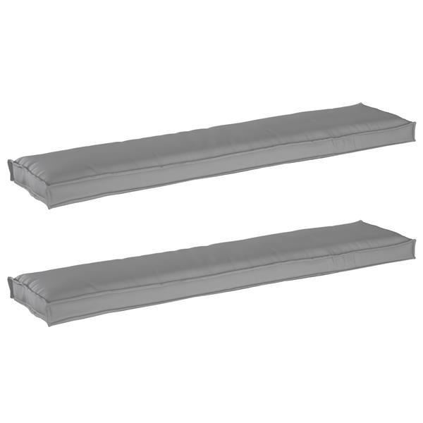 Grote foto vidaxl palletkussens 2 st bank 180x40x8 cm oxford stof grijs huis en inrichting woningdecoratie
