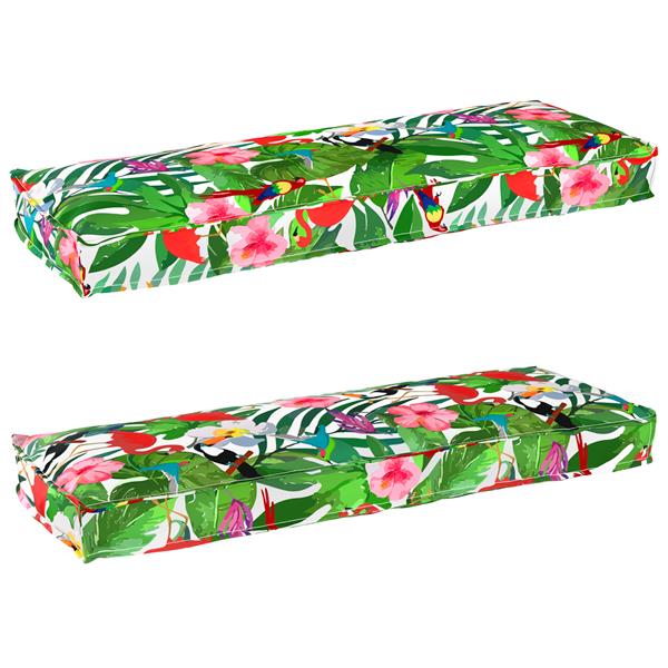 Grote foto vidaxl palletkussens 2 st bank 120x40x8 cm jungle oxford stof huis en inrichting woningdecoratie