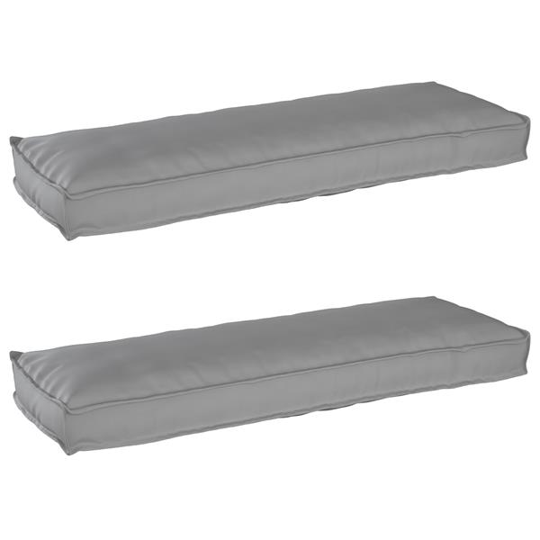 Grote foto vidaxl palletkussens 2 st bank 120x40x8 cm oxford stof grijs huis en inrichting woningdecoratie