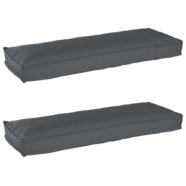 Grote foto vidaxl palletkussens 2 st bank 120x40x8 cm oxford stof antraciet huis en inrichting woningdecoratie