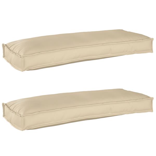 Grote foto vidaxl palletkussens 2 st bank 100x40x8 cm oxford stof beige huis en inrichting woningdecoratie