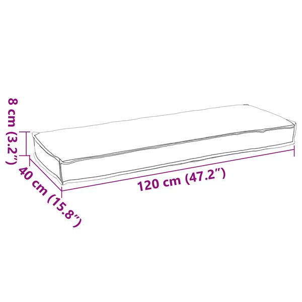 Grote foto vidaxl palletkussen voor bank cr me 120x40x8 cm oxford stof huis en inrichting woningdecoratie