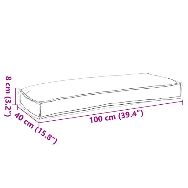 Grote foto vidaxl palletkussen bank 100x40x8 cm oxford stof grijs huis en inrichting woningdecoratie