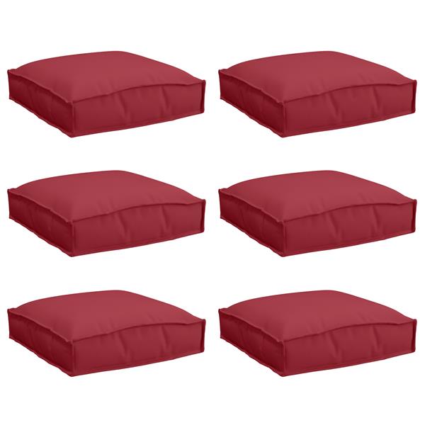 Grote foto vidaxl ligbedkussens voor zit 6 stuks wijnrood 40x40x8 cm oxford stof huis en inrichting woningdecoratie
