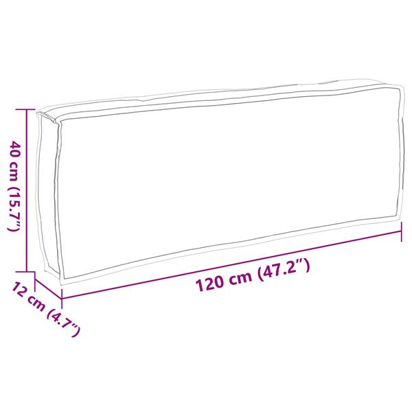 Grote foto vidaxl palletkussen rugleuning 120x40x12 cm oxford stof grijs huis en inrichting woningdecoratie