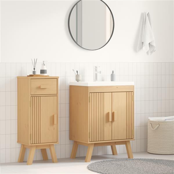 Grote foto vidaxl wastafelkast 114x43x73 5 cm massief grenenhout huis en inrichting complete badkamers