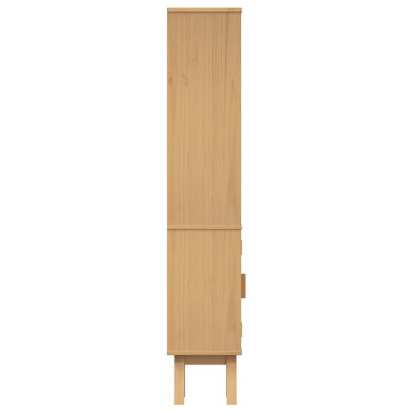 Grote foto vidaxl badkamerkast 35x30x159 cm massief grenenhout bruin huis en inrichting complete badkamers