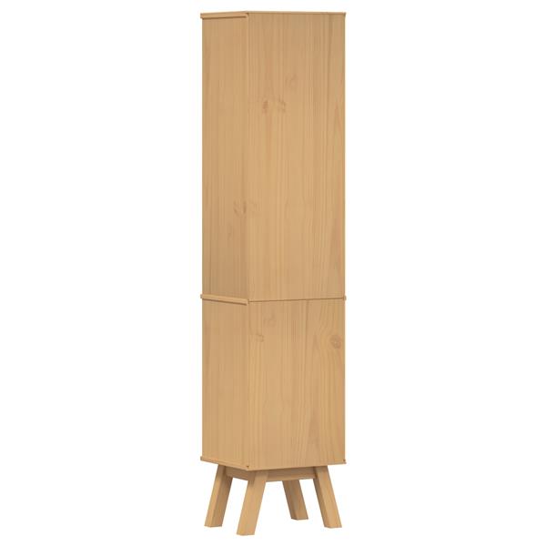 Grote foto vidaxl badkamerkast 35x30x159 cm massief grenenhout bruin huis en inrichting complete badkamers