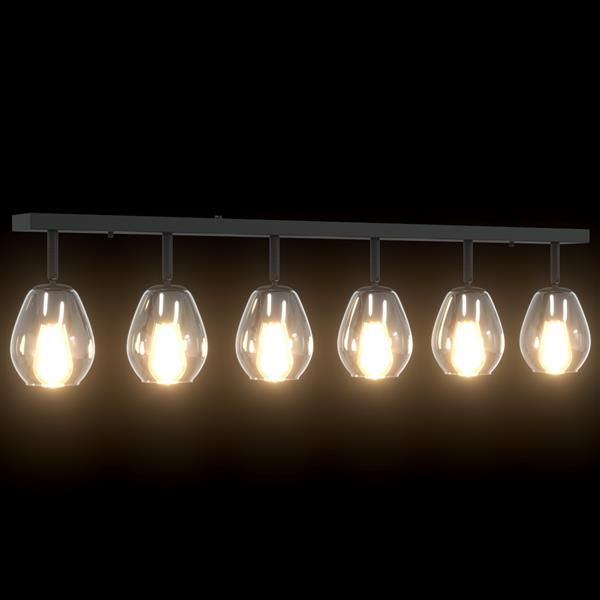 Grote foto vidaxl plafondlamp met verstelbare glazen lampenkap e27 antraciet huis en inrichting overige