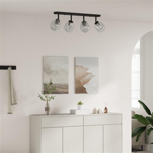 Grote foto vidaxl plafondlamp met verstelbare glazen lampenkap e27 antraciet huis en inrichting overige