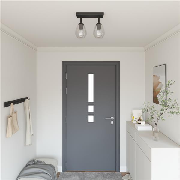 Grote foto vidaxl plafondlamp met verstelbare glazen lampenkap e27 antraciet huis en inrichting overige