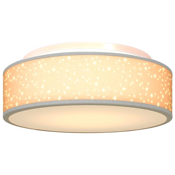 Grote foto vidaxl plafondlamp met sterrenlampscherm 38 cm e27 stof grijs huis en inrichting overige