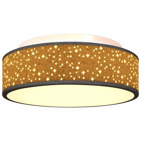 Grote foto vidaxl plafondlamp met sterrenlampscherm 38 cm e27 stof zwart huis en inrichting overige