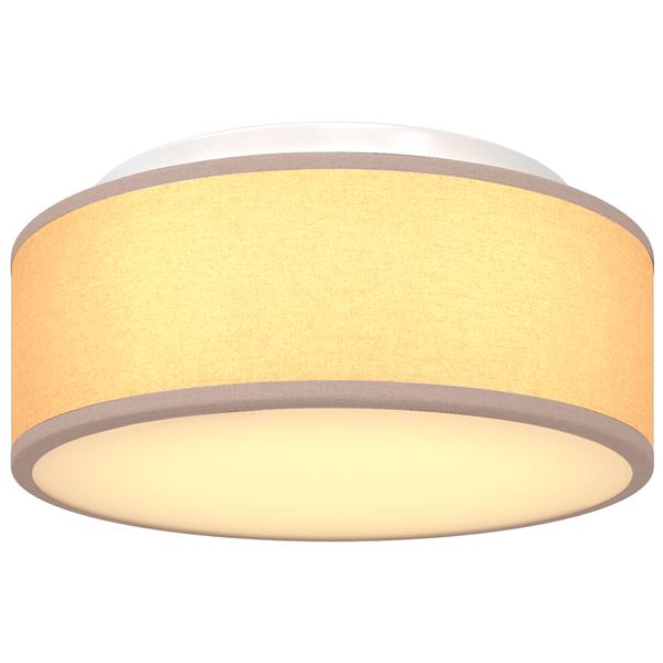 Grote foto vidaxl plafondlamp vlakke montage 30 cm e27 stof taupe huis en inrichting overige
