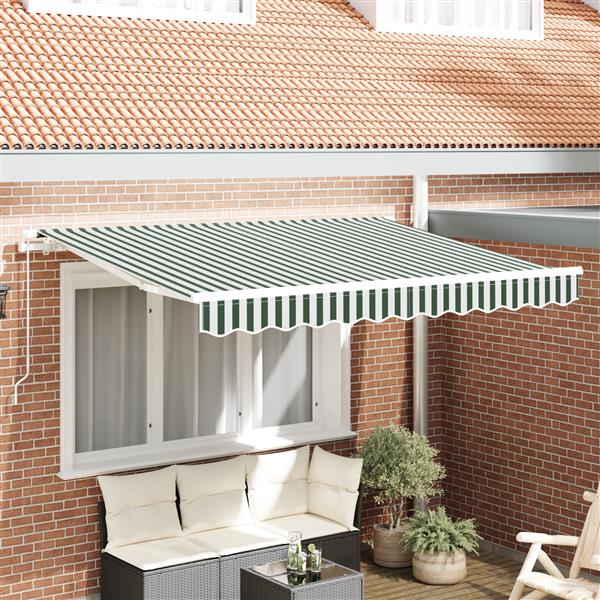 Grote foto vidaxl luifel vervangingsdoek voor 3x2.5 m frame groen en wit tuin en terras overige tuin en terras