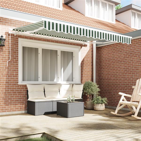 Grote foto vidaxl luifel vervangingsdoek voor 3x2.5 m frame groen en wit tuin en terras overige tuin en terras