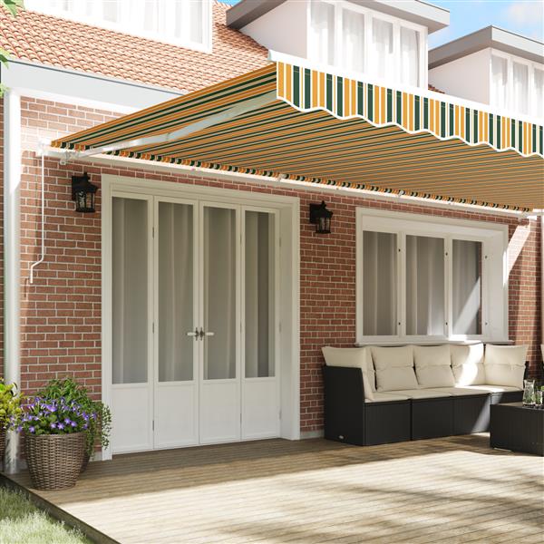 Grote foto vidaxl luifelvervangingsstof voor 6x3 m frame groen en geel tuin en terras overige tuin en terras