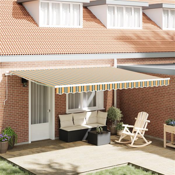 Grote foto vidaxl luifel vervangstof voor 4.5x3 m frame groen en geel tuin en terras overige tuin en terras