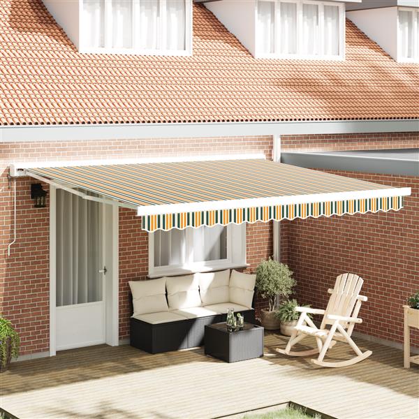Grote foto vidaxl luifel vervangstof voor 4x3 m frame groen en geel tuin en terras overige tuin en terras