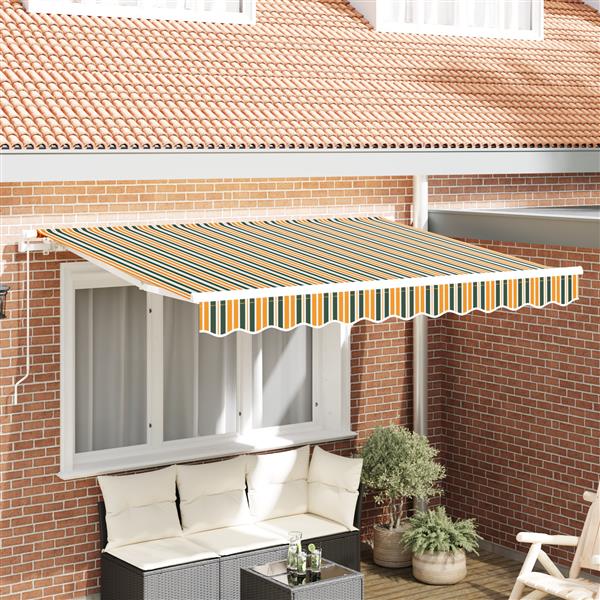 Grote foto vidaxl luifel vervangende stof voor 3x2.5 m frame groen en geel tuin en terras overige tuin en terras
