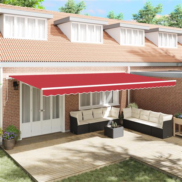 Grote foto vidaxl vervangingsstof luifel voor 6x3.5 m frame rood tuin en terras overige tuin en terras