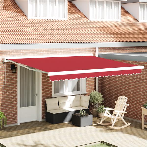 Grote foto vidaxl luifel vervangstof voor 4x3.5 m frame rood tuin en terras overige tuin en terras