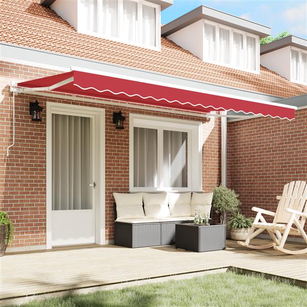 Grote foto vidaxl luifel vervangende stof voor 4x2 m frame rood tuin en terras overige tuin en terras