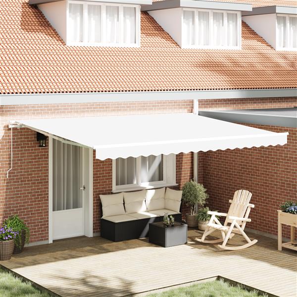 Grote foto vidaxl luifel vervangingsstof voor 4.5x3.5 m frame wit tuin en terras overige tuin en terras