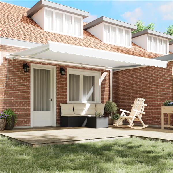 Grote foto vidaxl luifel vervangingsstof voor 4.5x3.5 m frame wit tuin en terras overige tuin en terras