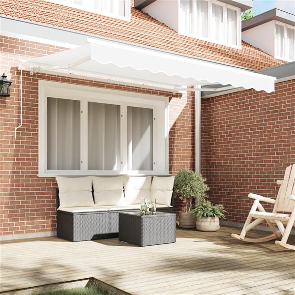 Grote foto vidaxl vervangende luifelstof voor 3.5x2.5 m frame wit tuin en terras overige tuin en terras