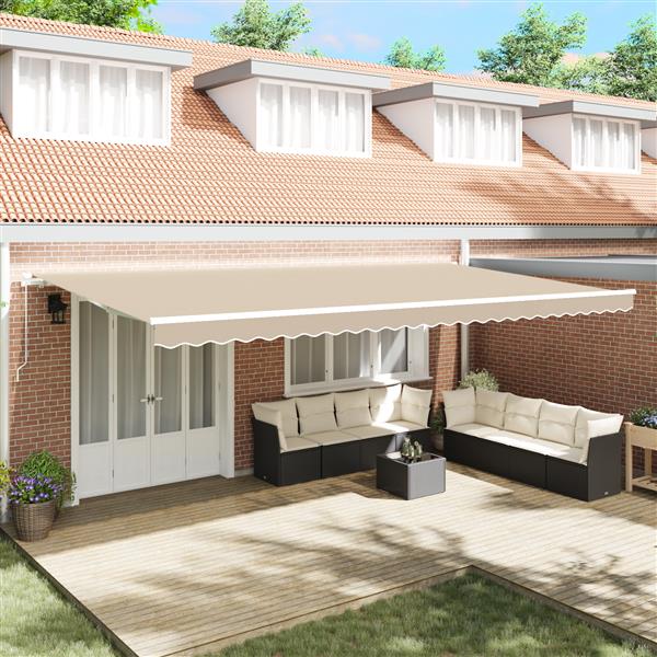 Grote foto vidaxl vervangende luifelstof voor 6x3 m frame beige tuin en terras overige tuin en terras