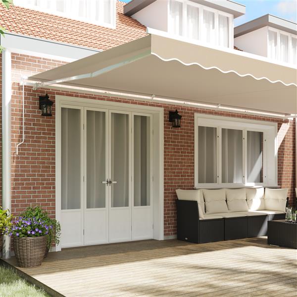 Grote foto vidaxl vervangende luifelstof voor 6x3 m frame beige tuin en terras overige tuin en terras