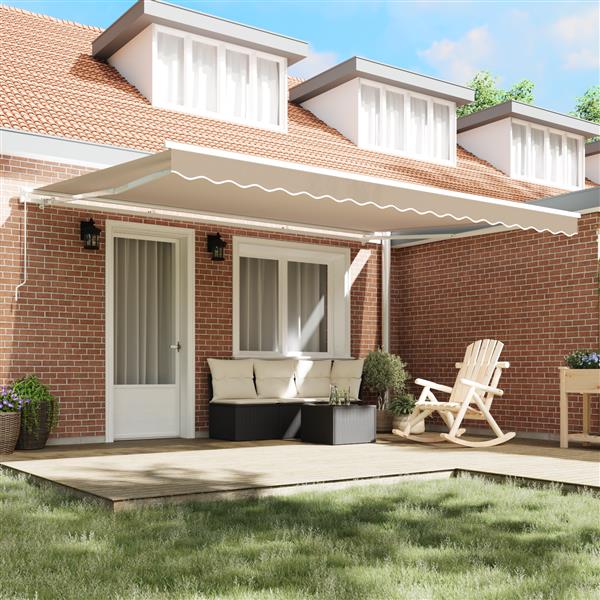 Grote foto vidaxl vervangingsstof voor luifel voor 4.5x3 m frame beige tuin en terras overige tuin en terras