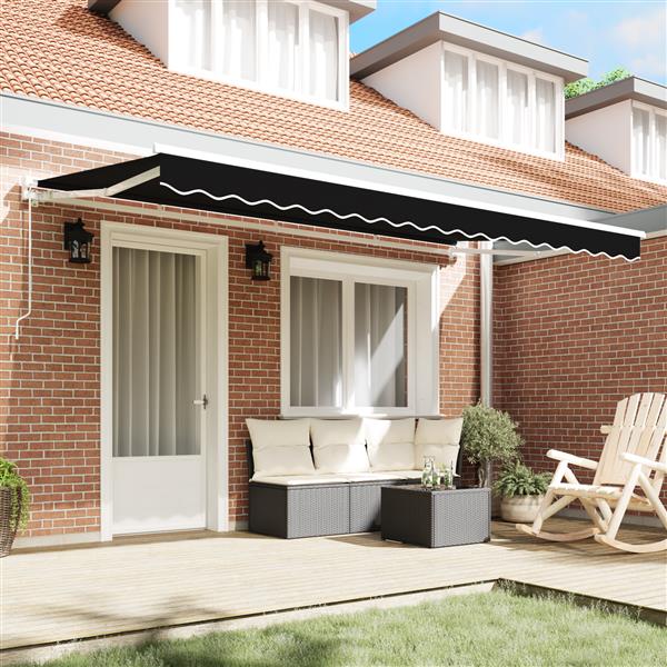Grote foto vidaxl luifel vervangende stof voor 4x2 m frame zwart tuin en terras overige tuin en terras