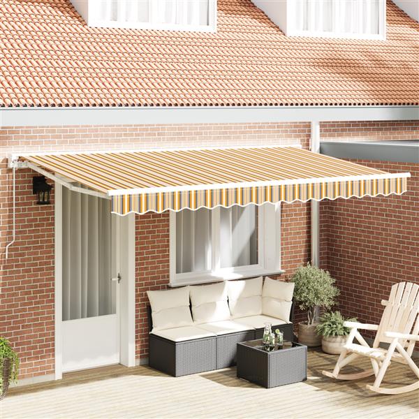 Grote foto vidaxl luifel vervangstof voor 4x2 m frame multicolor streep tuin en terras overige tuin en terras