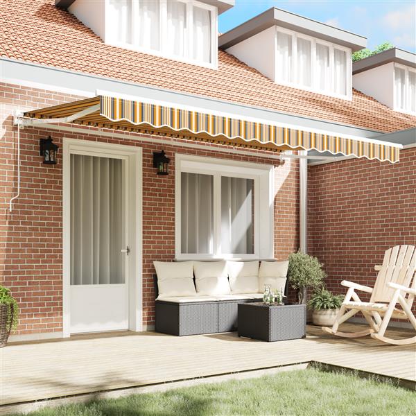 Grote foto vidaxl luifel vervangstof voor 4x2 m frame multicolor streep tuin en terras overige tuin en terras