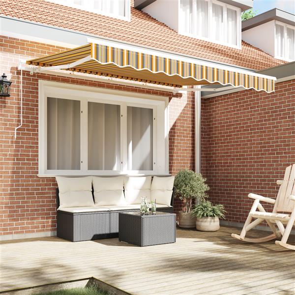 Grote foto vidaxl vervangingsstof voor luifel voor 3.5x2 m frame multicolor streep tuin en terras overige tuin en terras