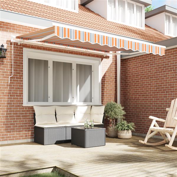 Grote foto vidaxl luifel vervangende stof voor 3.5x2m frame multicolor gestreept tuin en terras overige tuin en terras