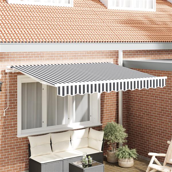 Grote foto vidaxl luifel vervangstof voor 3.5x2 m frame anthraciet en wit tuin en terras overige tuin en terras