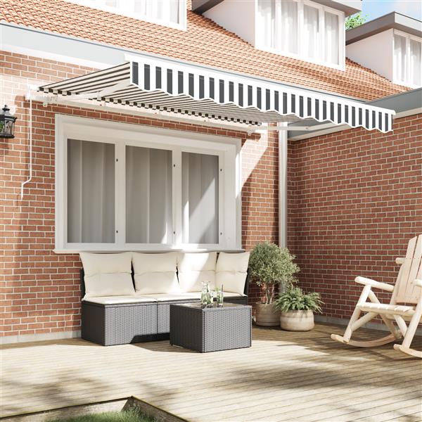 Grote foto vidaxl luifel vervangstof voor 3.5x2 m frame anthraciet en wit tuin en terras overige tuin en terras