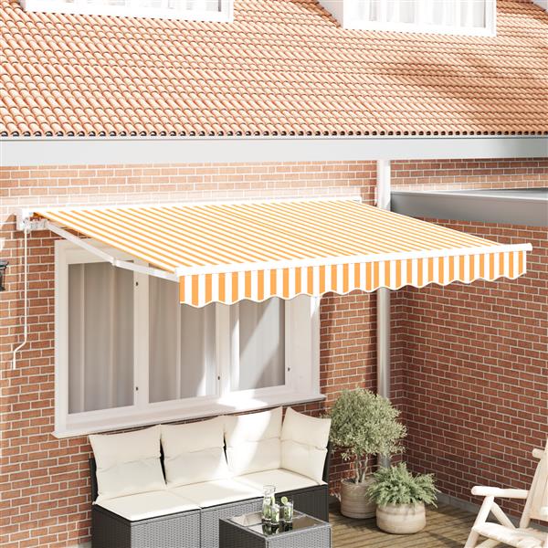Grote foto vidaxl luifelstof voor 3.5x2 m frame geel en wit tuin en terras overige tuin en terras