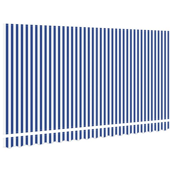 Grote foto vidaxl luifel vervangende stof voor 4x2 m frame blauw en wit tuin en terras overige tuin en terras